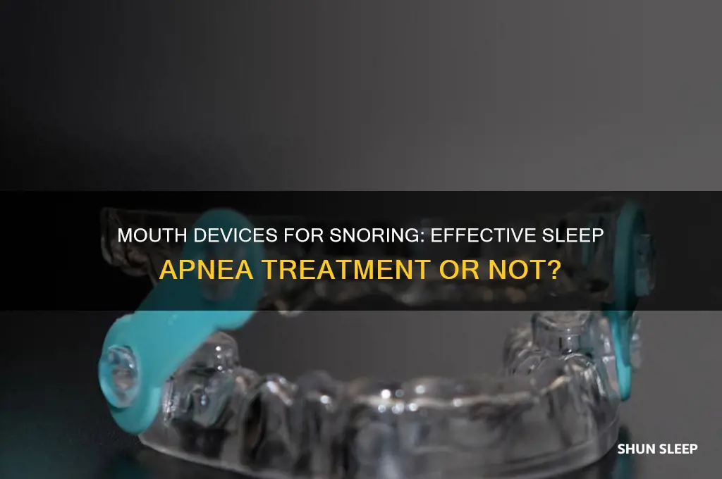 does the mouth device for snoring help with sleep apnea
