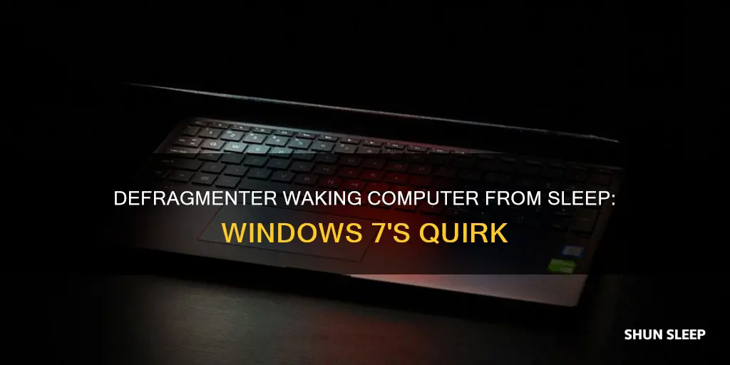 does win 7 disk defragmenter wake computer from sleep