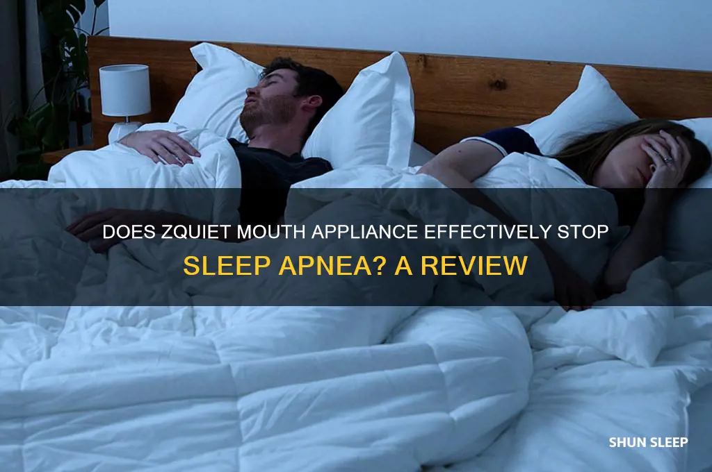 does zquiet mouth appliance help stop sleep apena