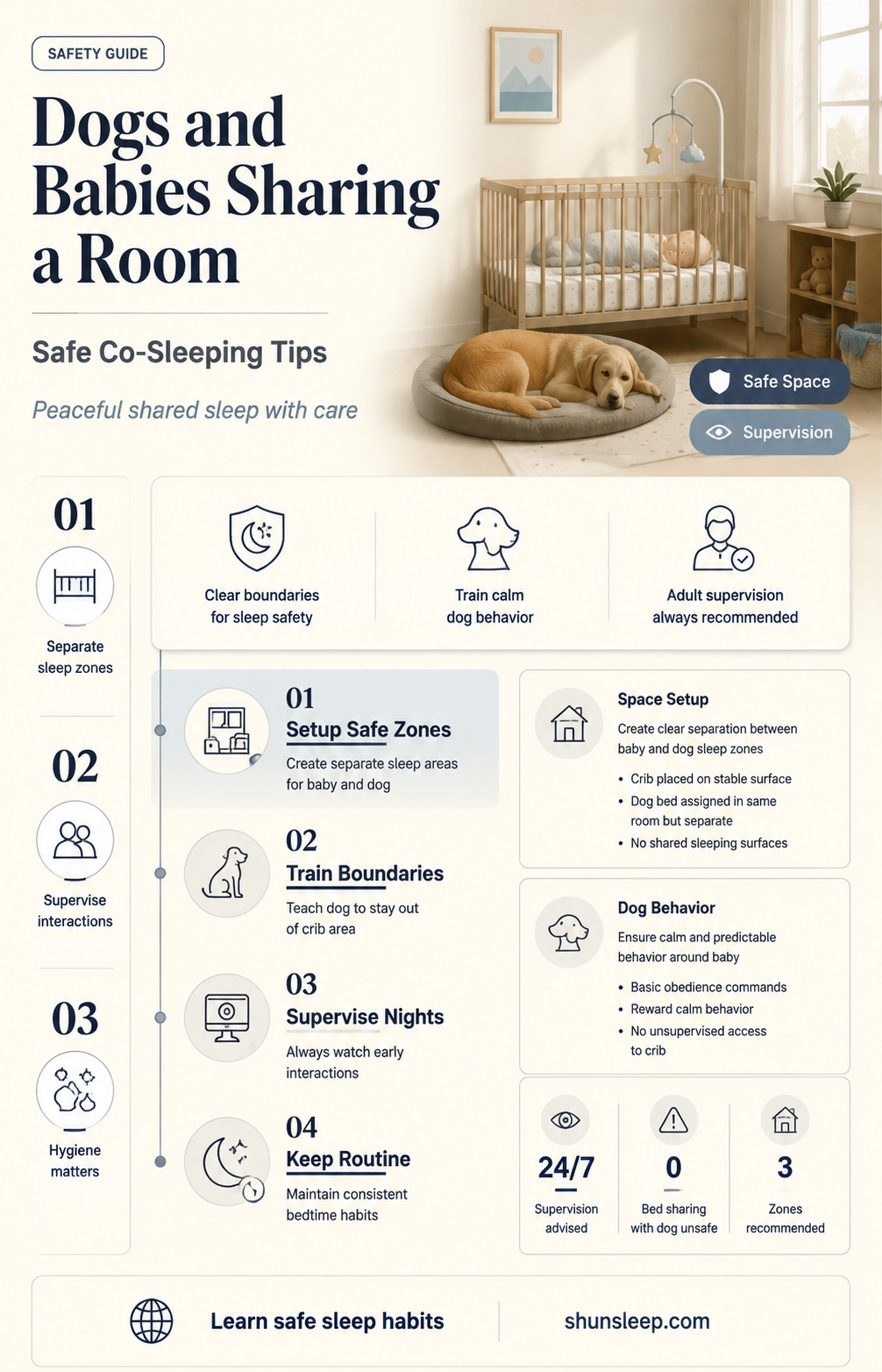 can dogs sleep in the same room as a baby