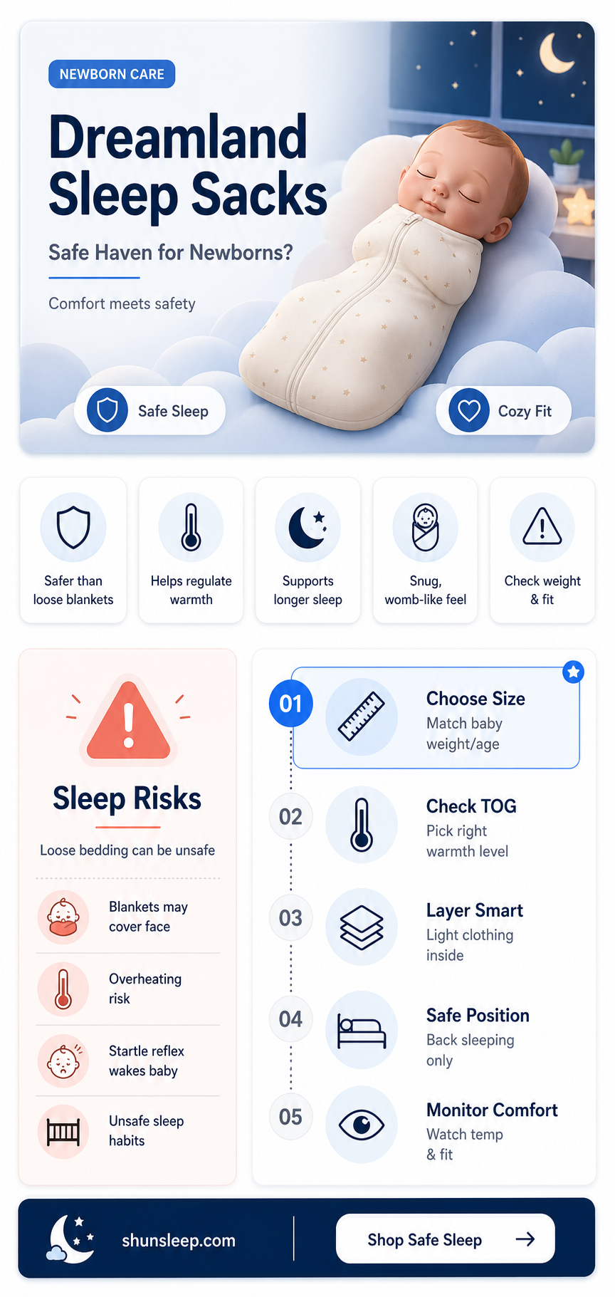 are dreamland sleep sacks safe for newborns