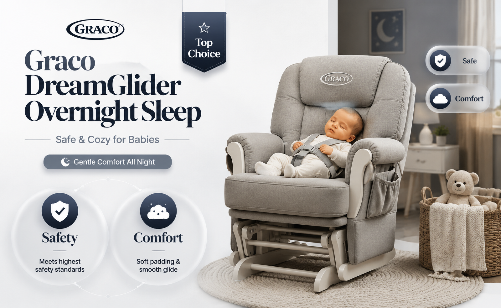 can a baby sleep overnight in a graco dreamglider