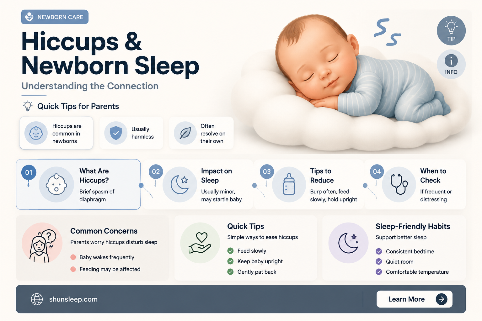 can a newborn sleep with hiccups