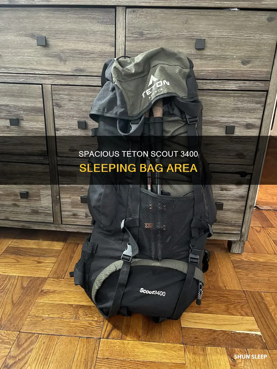 how big is the teton scout 3400 sleeping bag area