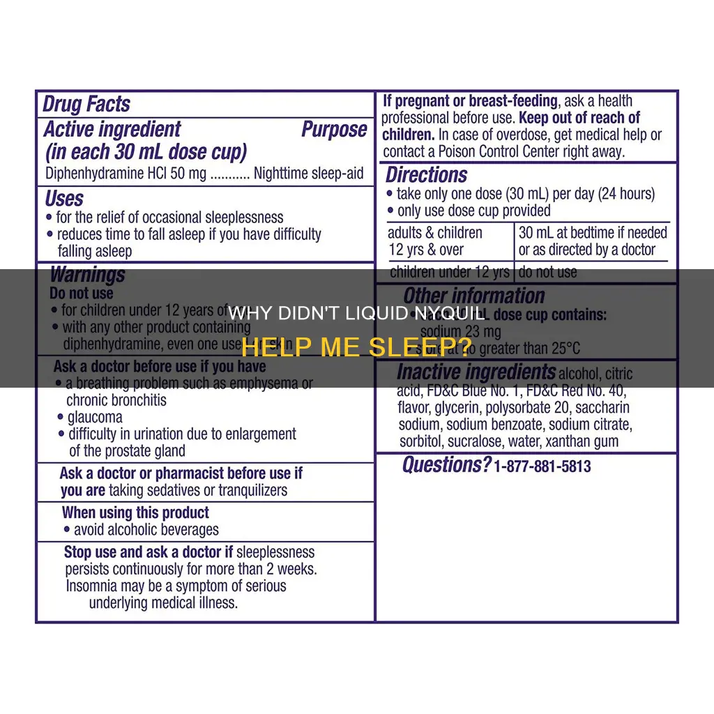 how come liquid nyquil sleep aid didn