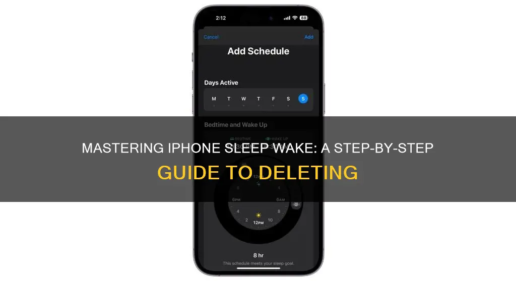 how do i delete sleep wake up on iphone