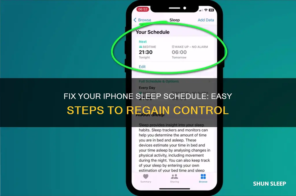 how do i get rid of sleep schedule on iphone