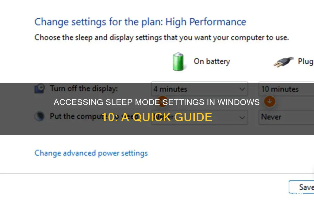 how do i get to sleep mode settings win 10