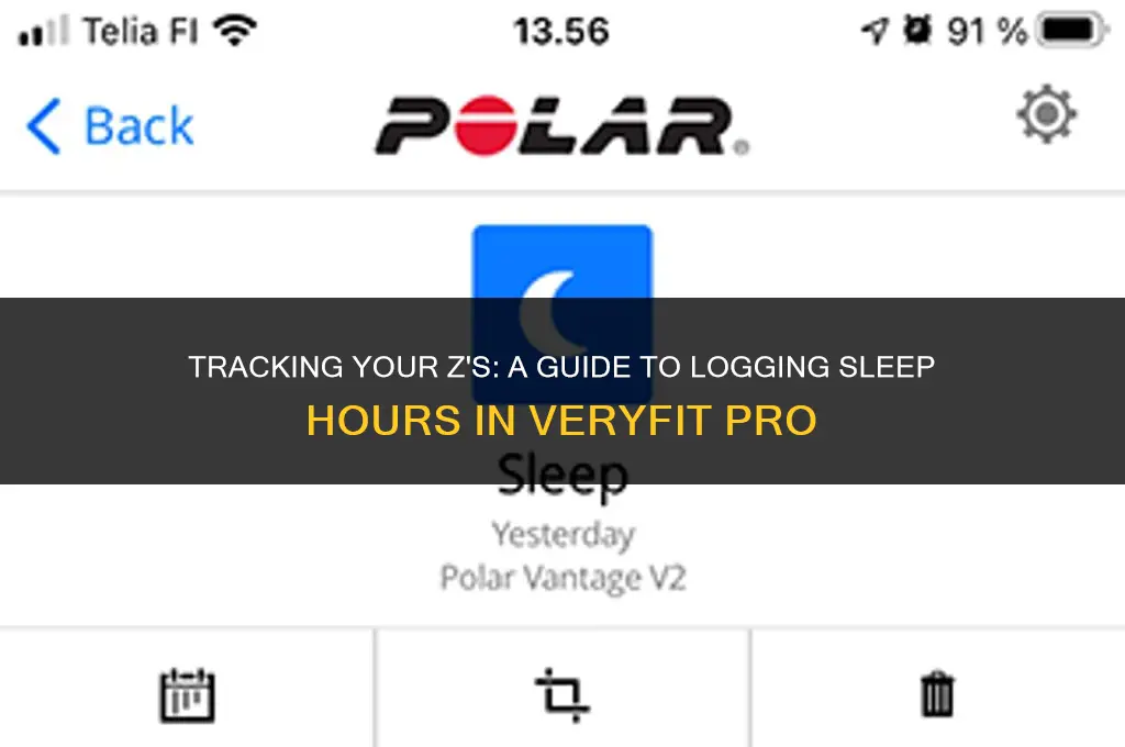 how do we input sleep hours in very fit pro