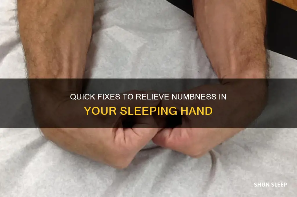 how do you get rid of a sleeping hand