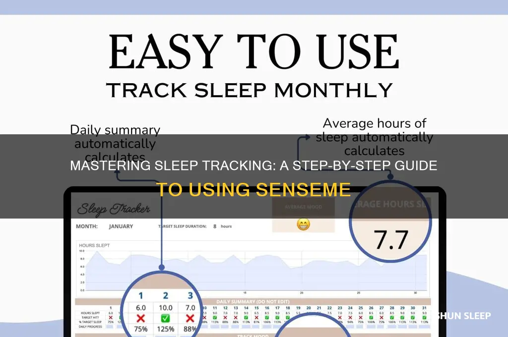 how do you get senseme to track sleep
