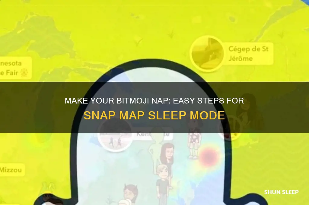 how do you get your bitmoji to sleep on snapmap
