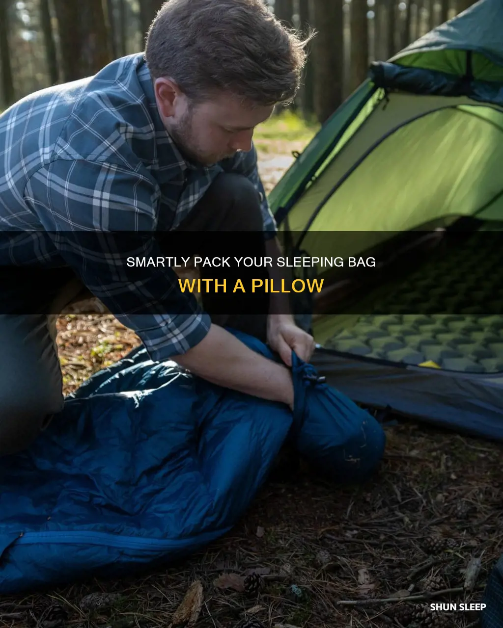 how do you pack a sleeping bag with a pillow