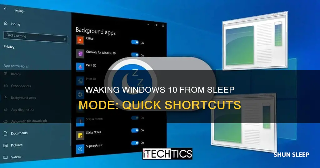 how do you wake windows 10 from sleep shortcuts