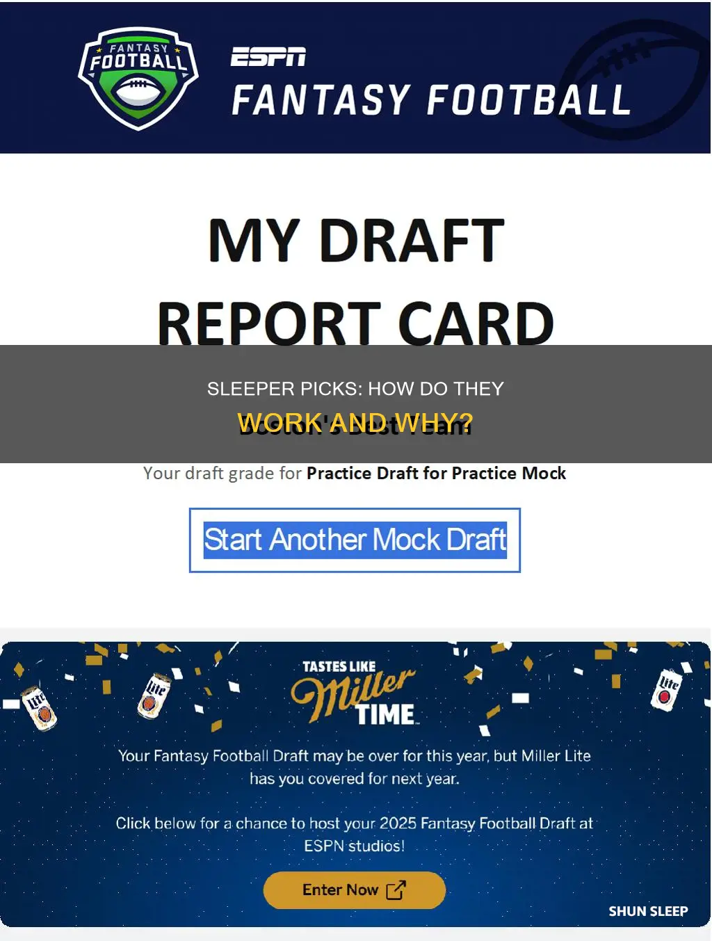 how does sleeper picks work