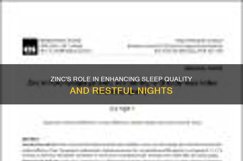 how does zinc help sleep