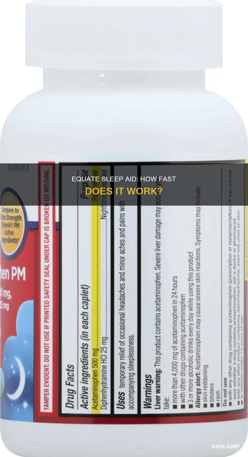 how fast does equate sleep aid work