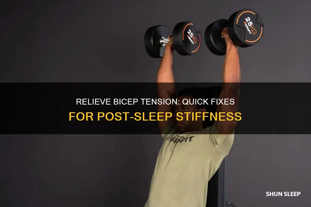 how get bicep to relax after sleeping weird