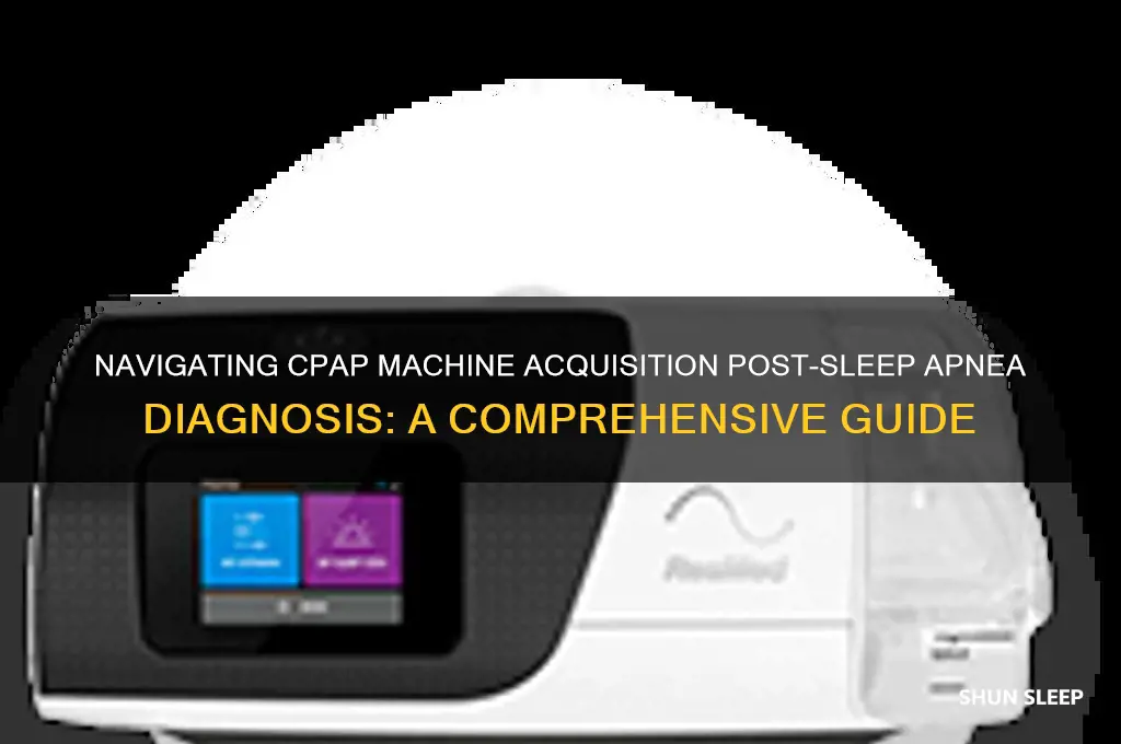 how get cpap machine after diagnosis of sleep apnea