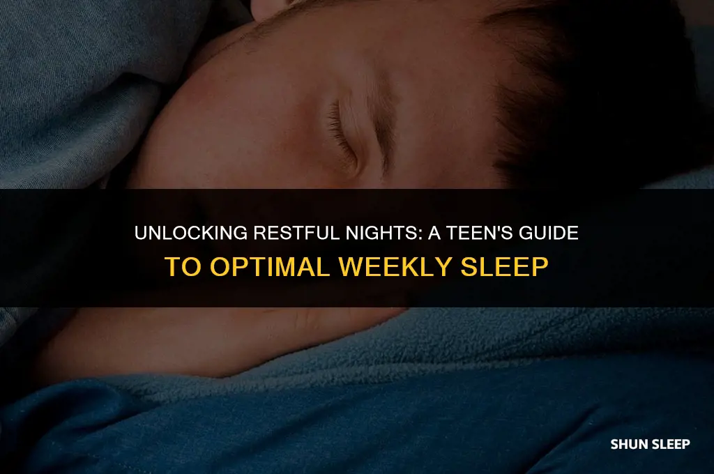how hours should a teenager get a week to sleep