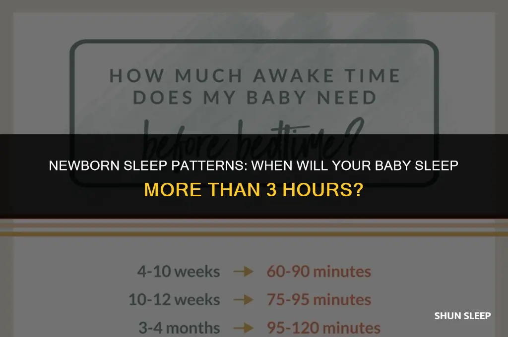 how long before new boen sleeps longer than 3 houra