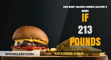 Calories Burned During 8-Hour Sleep for 213-Pound Individual