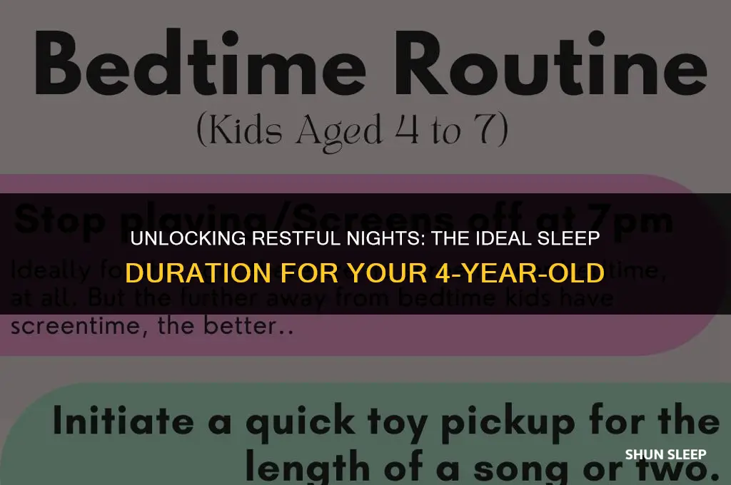 how many hour should a 4 year old sleep