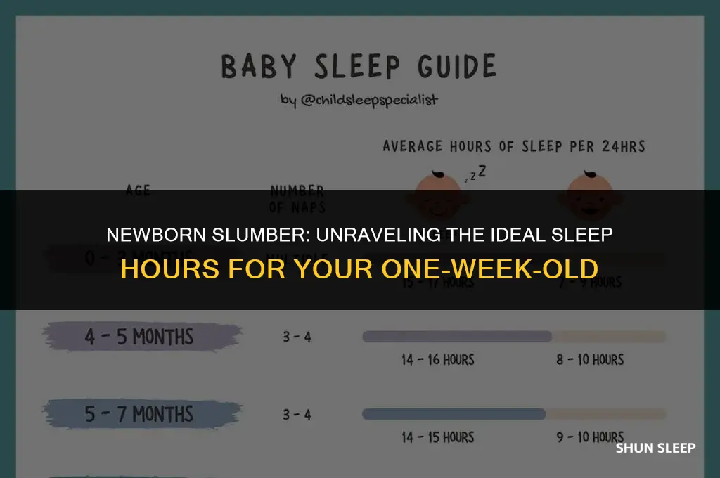 how many hours a day should one week old sleep