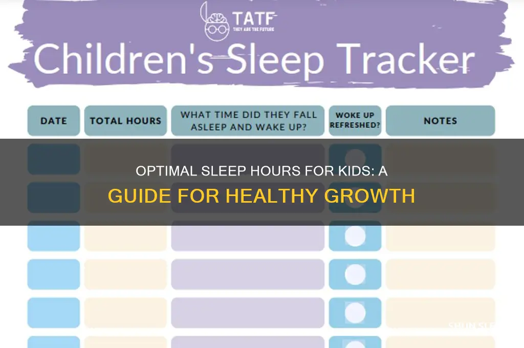 how many hours a sleep do kids need