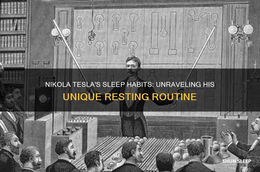 how many hours did nikola tesla sleep