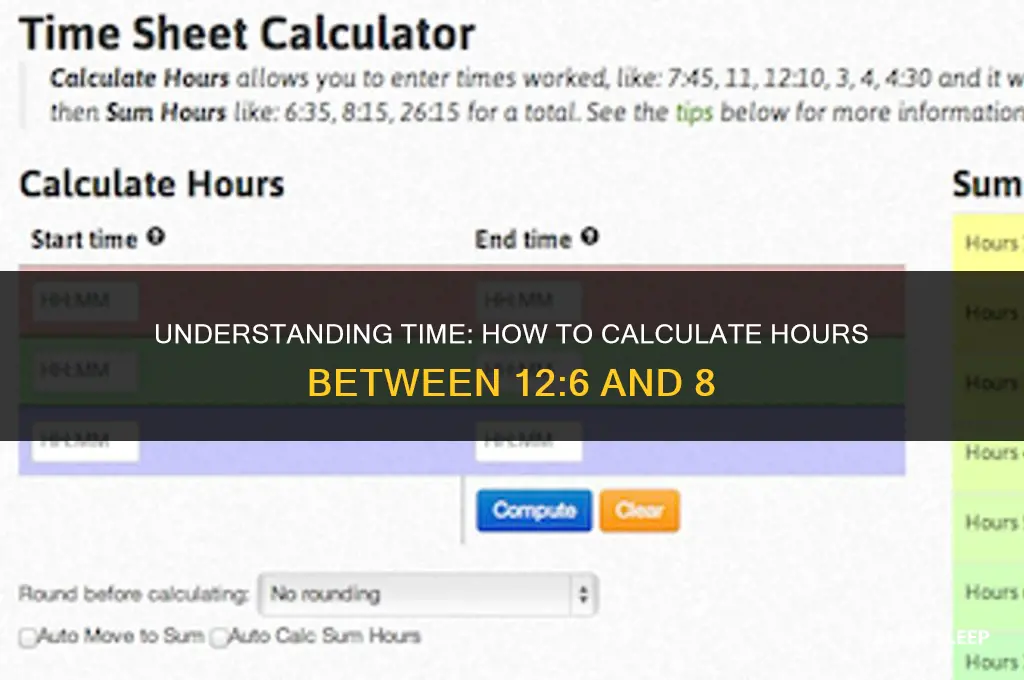 how many hours is 12 6