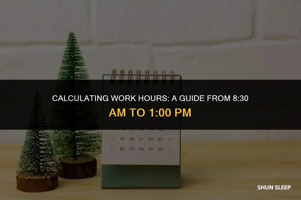 how many hours is 8 30 to 1