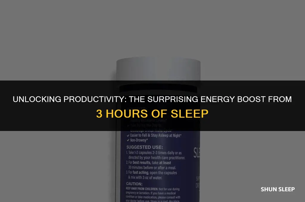how much energy does 3 hours of sleep give you