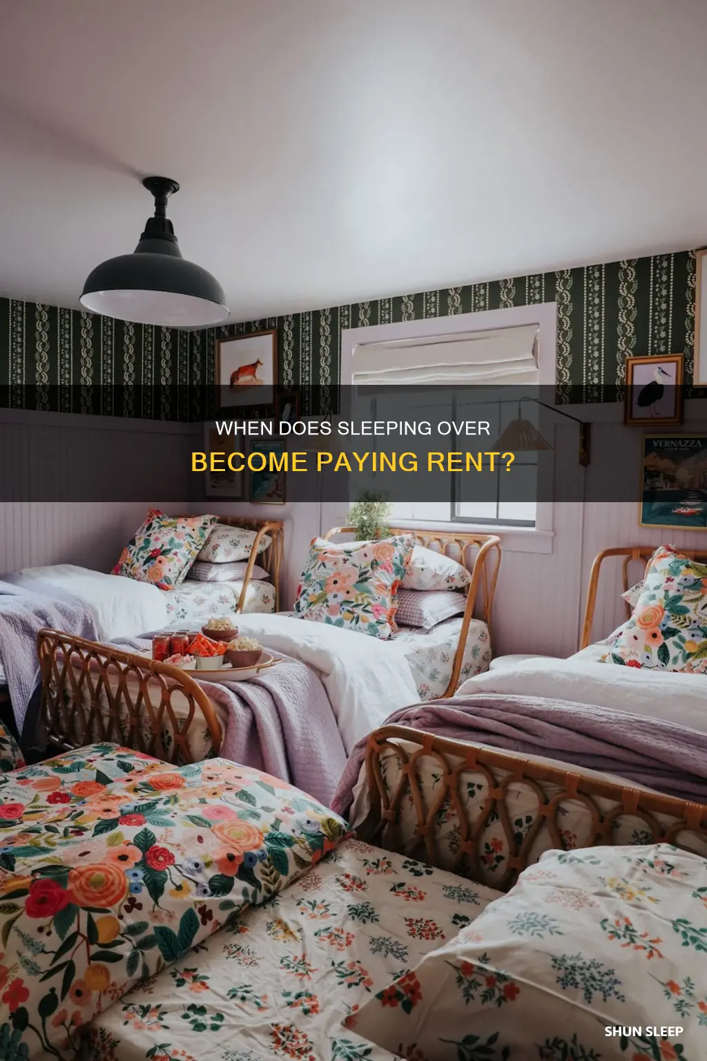 how often can a person sleep over without paying rent