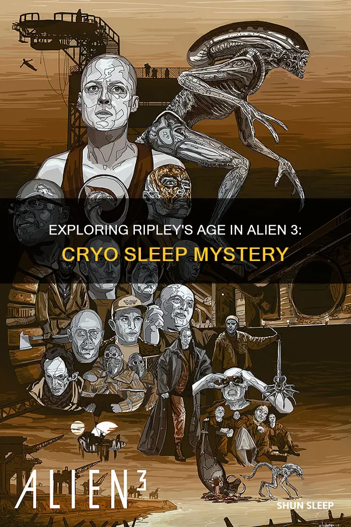 how old is ripley in alien 3 through cryo sleep