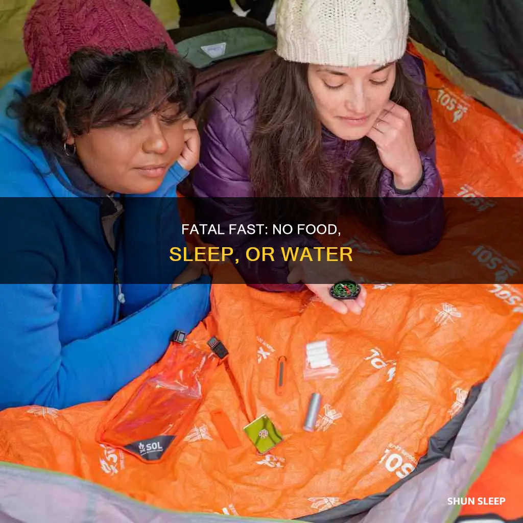 how quickly would you die without food sleep and water