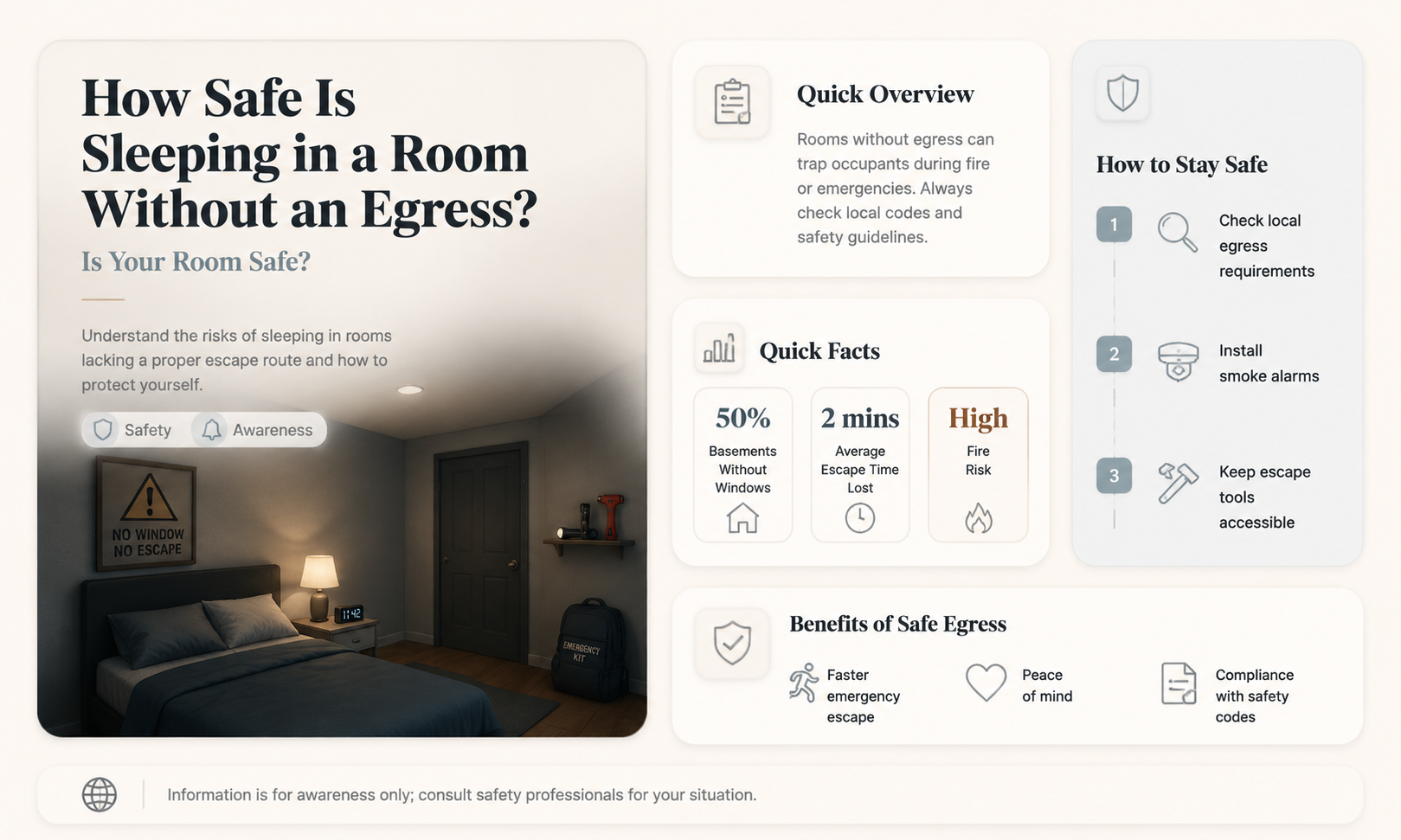 can a person sleep in a room without an egress