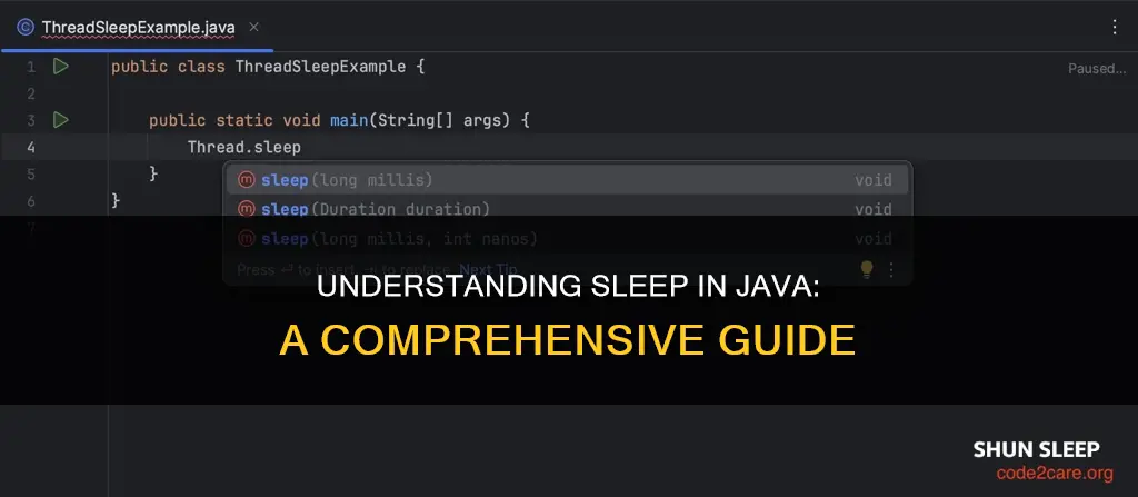 how sleep works in java