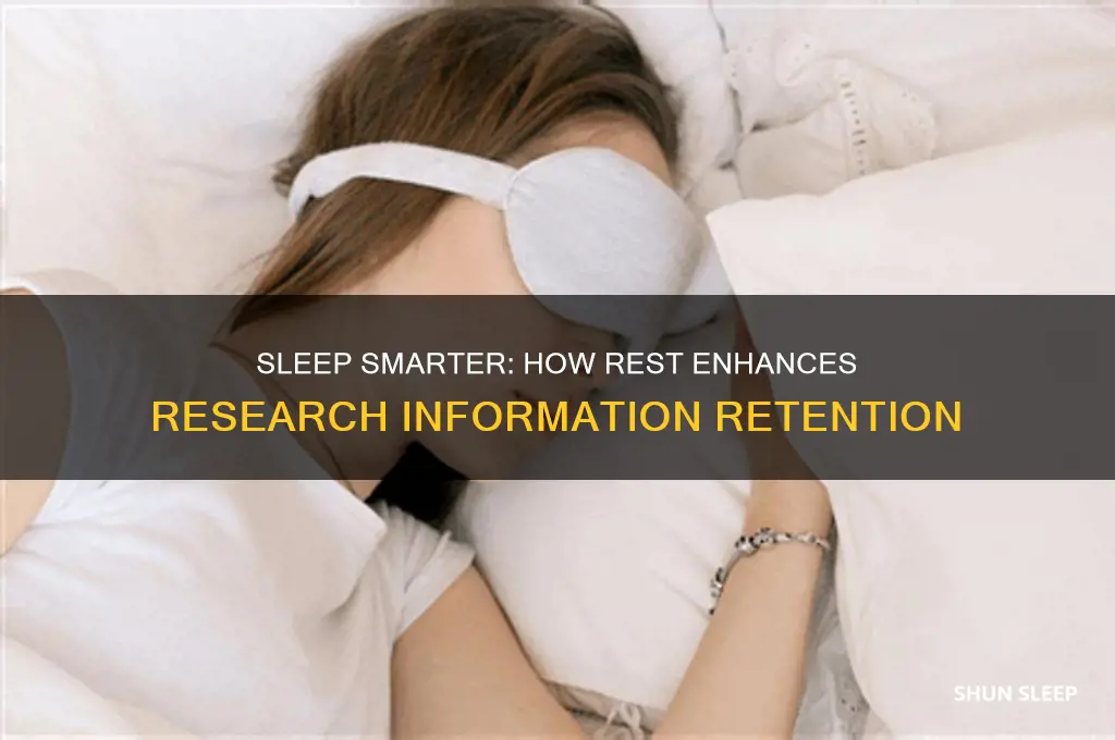 how sleeping helps research info