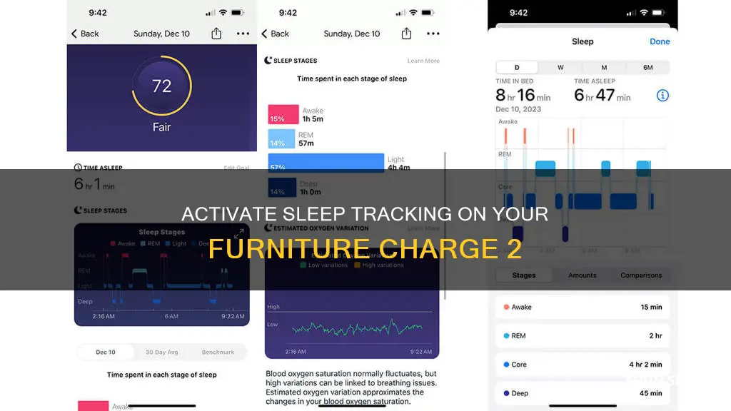 how to activate sleep tracking furniture charge 2