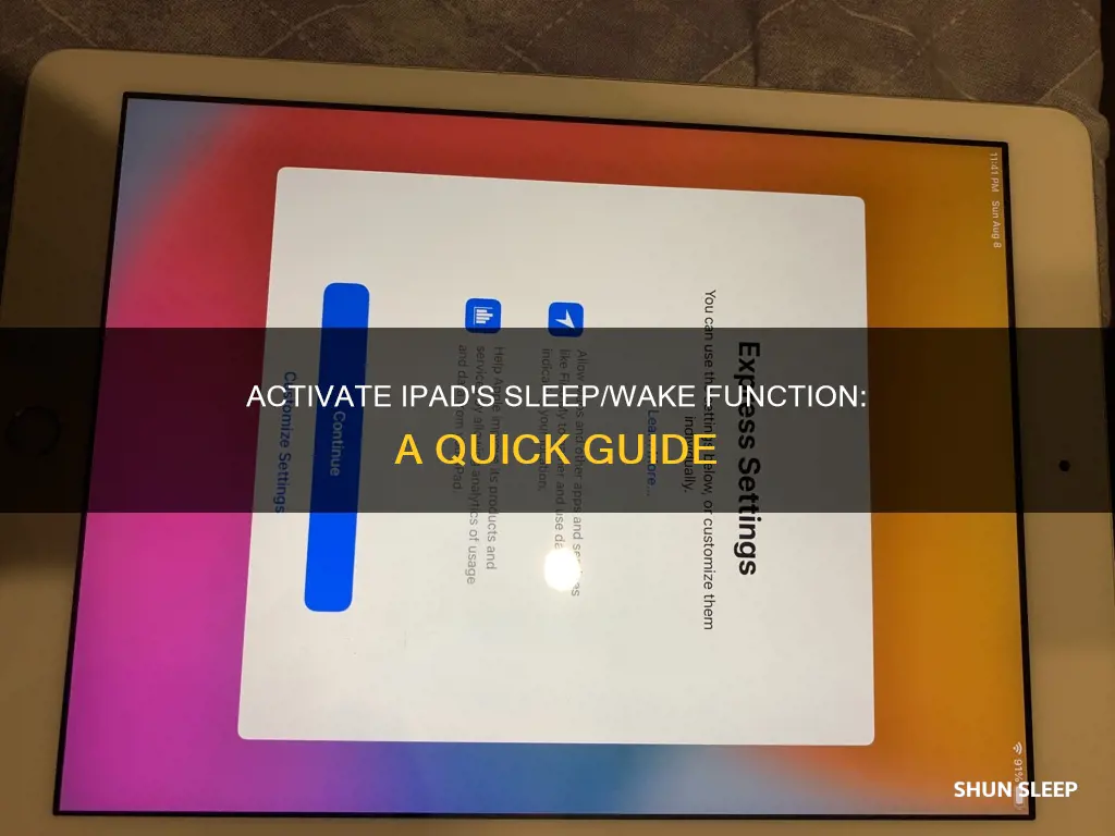 how to activate sleep wake function on ipad