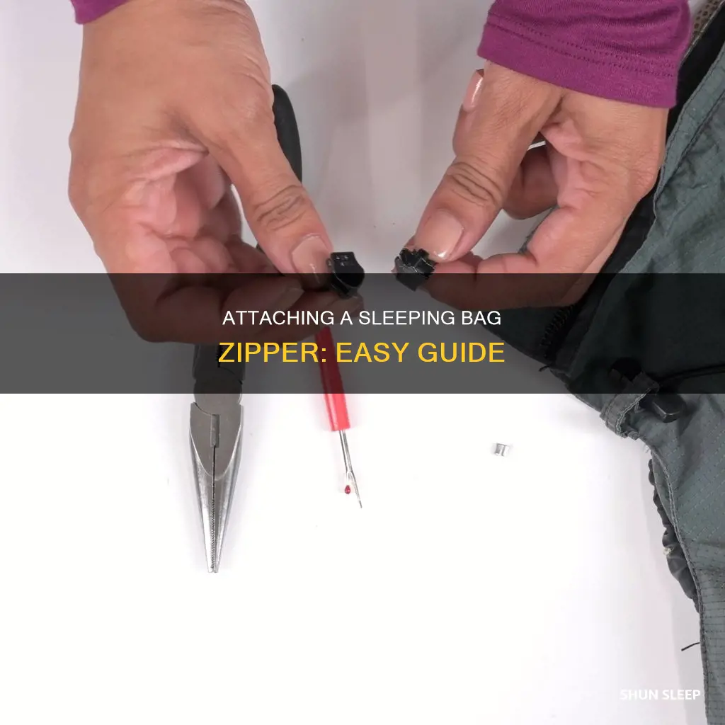 how to attach a sleeping bag zipper