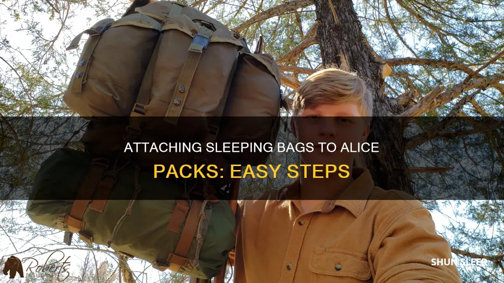 how to attach sleeping bag to alice pack
