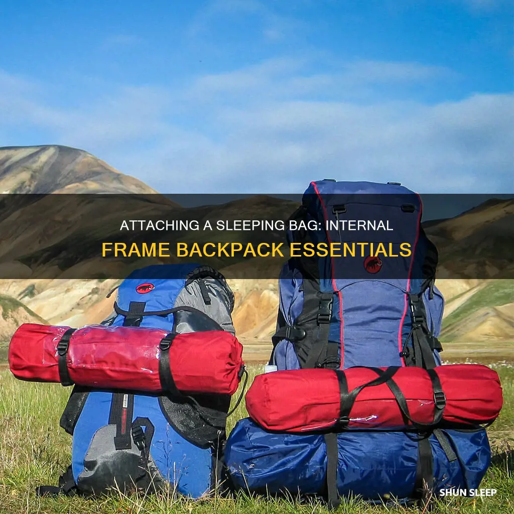 how to attach sleeping bag to internal frame backpack