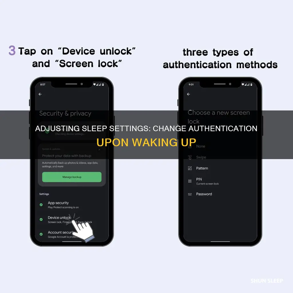 how to change sleep authentication when computer wakes