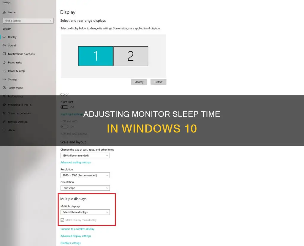 how to change sleep time of monitor using windows 10