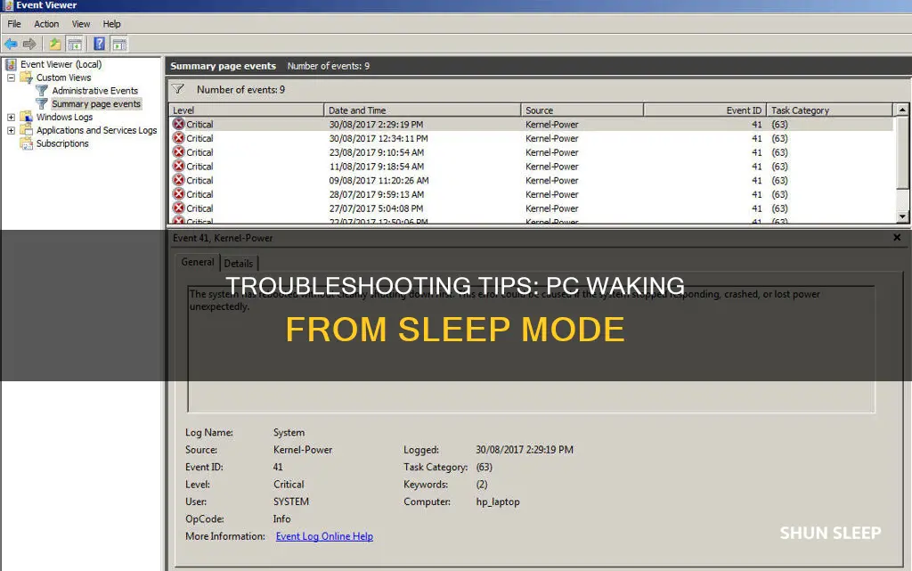how to find out what wakes pc from sleep