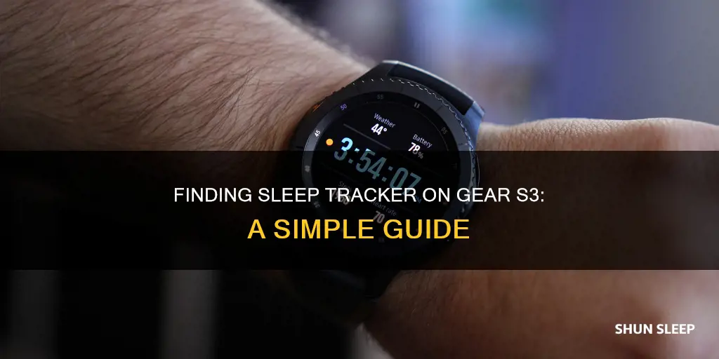 how to find sleep tracker on gear s3