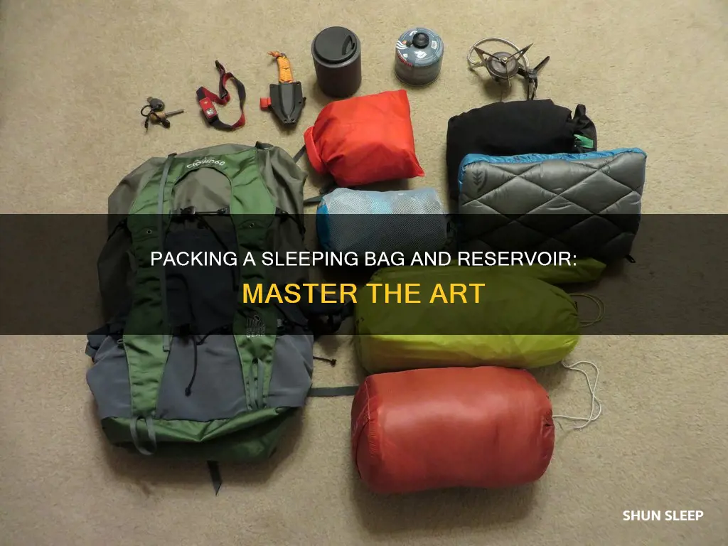 how to fit sleeping bag and reservoir in pack