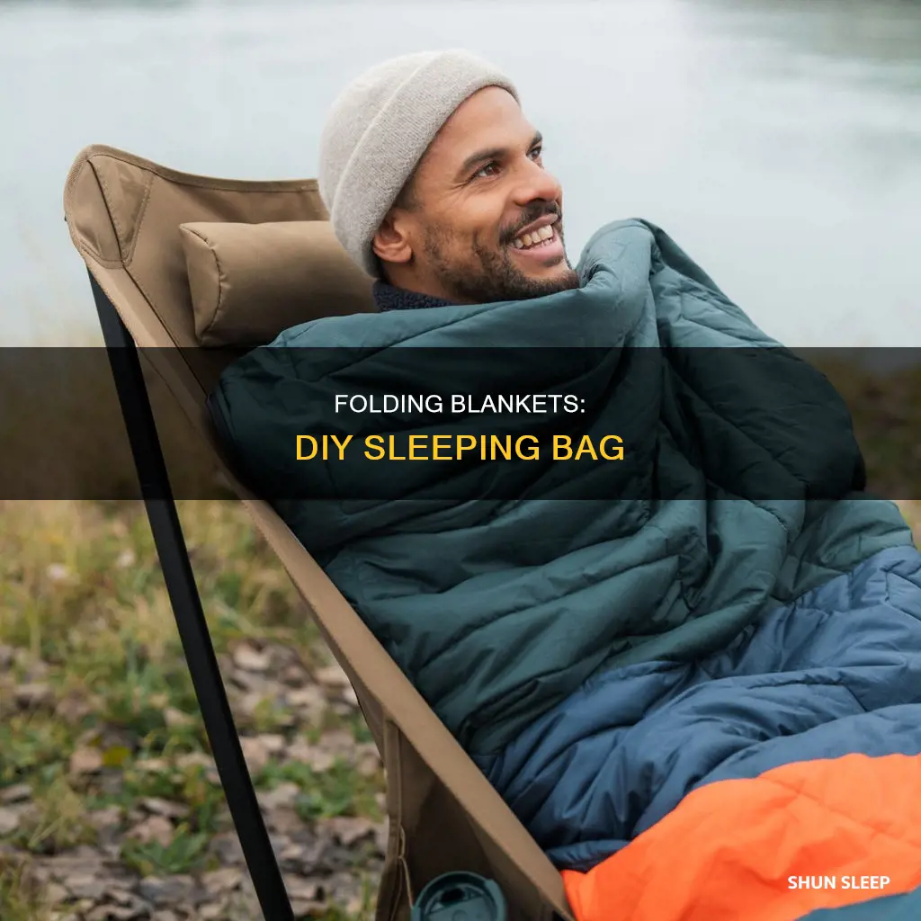 how to fold a blanket into a sleeping bag